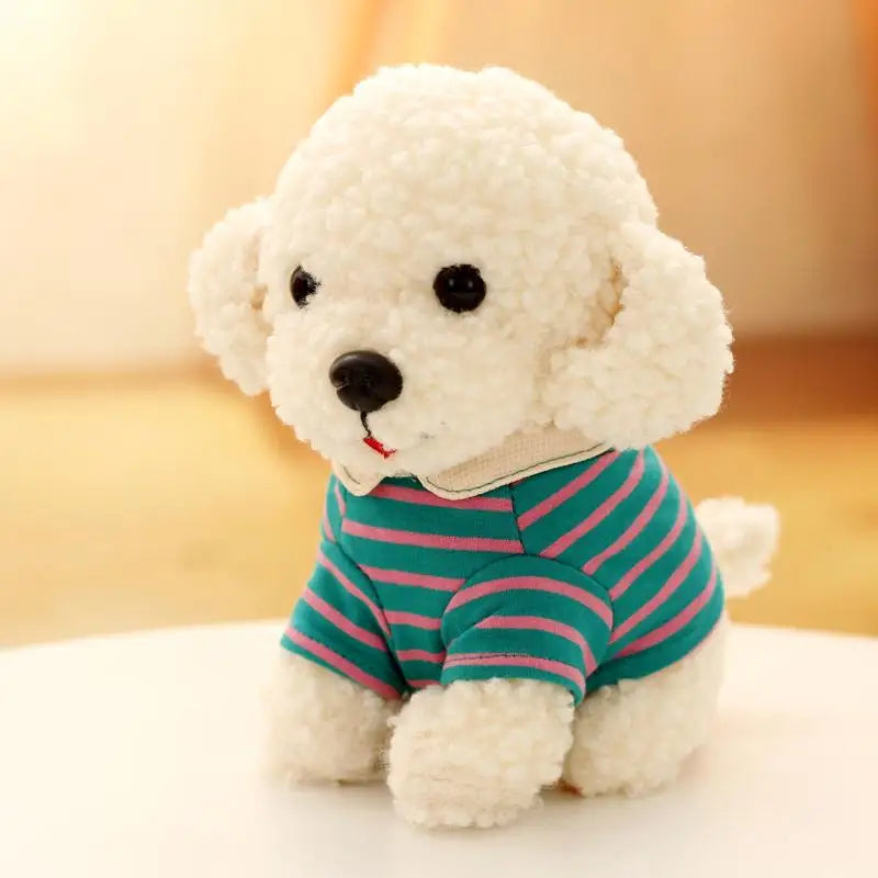 Kawaii Curly Hair Poodle Dog Plush Toys in Shirt Plush Toys Suffed Animal Doll For Children Birthday Gift ShopOnlyDeal