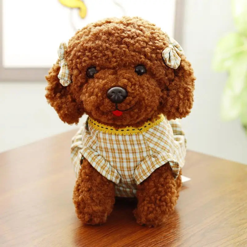 Kawaii Curly Hair Poodle Dog Plush Toys in Shirt Plush Toys Suffed Animal Doll For Children Birthday Gift ShopOnlyDeal