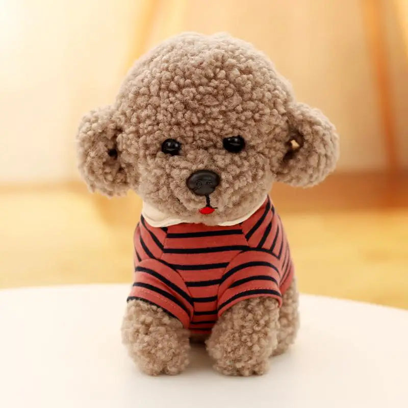 Kawaii Curly Hair Poodle Dog Plush Toys in Shirt Plush Toys Suffed Animal Doll For Children Birthday Gift ShopOnlyDeal