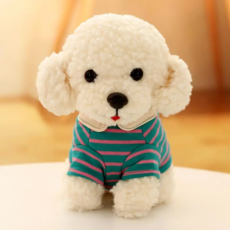 Kawaii Curly Hair Poodle Dog Plush Toys in Shirt Plush Toys Suffed Animal Doll For Children Birthday Gift ShopOnlyDeal