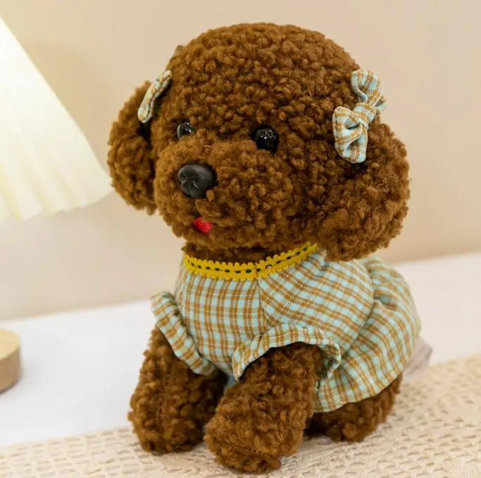 Kawaii Curly Hair Poodle Dog Plush Toys in Shirt Plush Toys Suffed Animal Doll For Children Birthday Gift ShopOnlyDeal