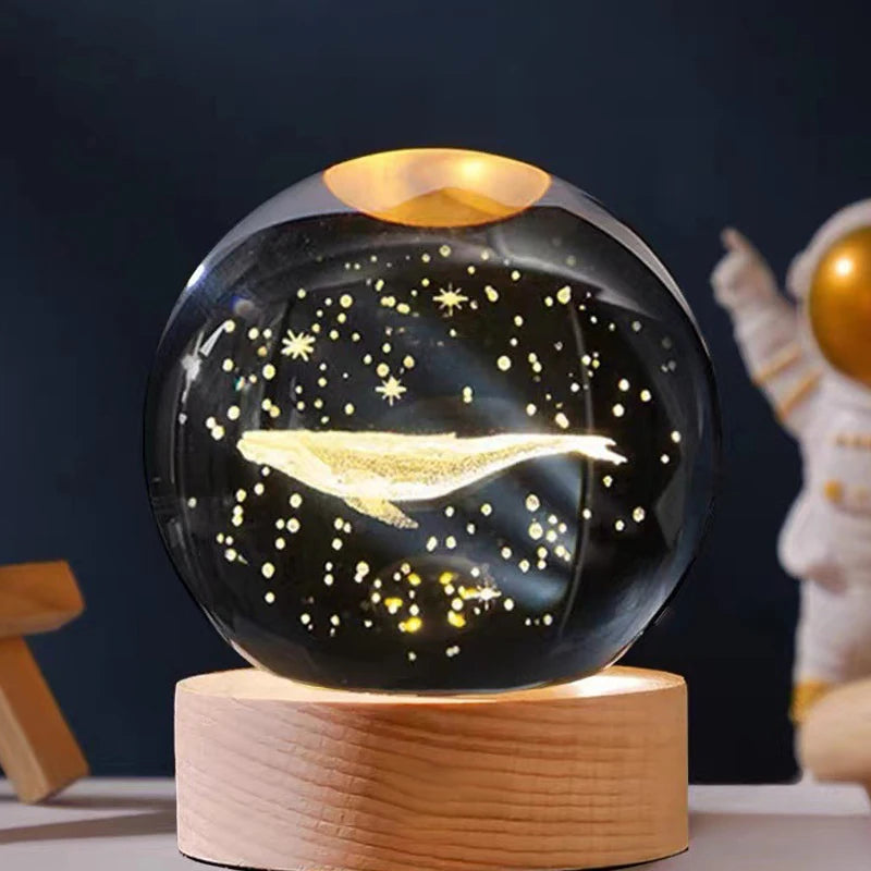 3D Night Light Kids Crystal Ball LED Night Lamp Creative Table Bedside Lamp Romantic Light Kids Gril Home Decor Christmas Gift ShopOnlyDeal
