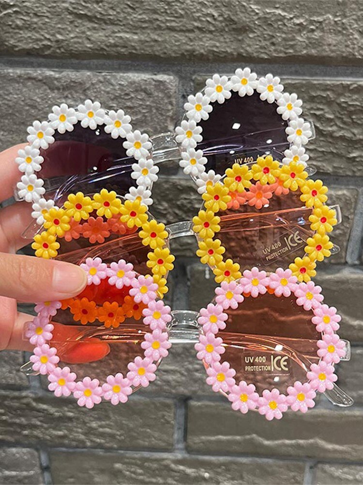 Kids Sunglasses Children Round Flower Sunglasses for Girls Boys Baby Shades Glasses UV400 New Outdoor Sun Protection Eyewear hi eyewear Store