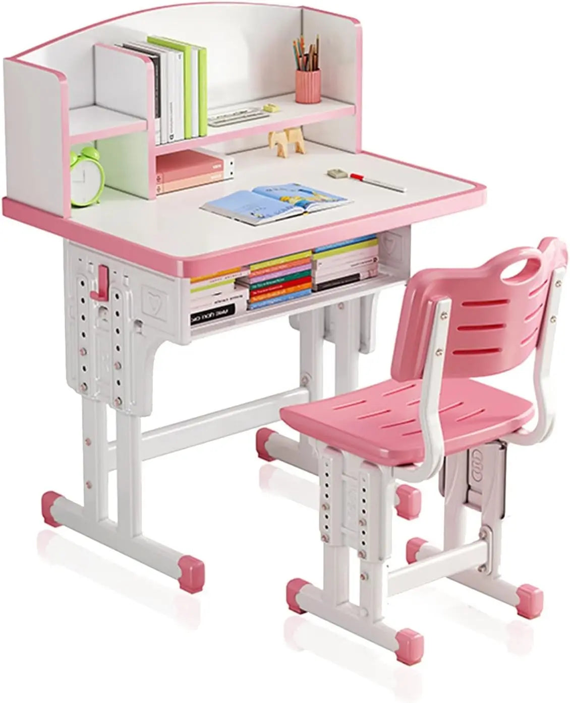 Kids' Table Chair Sets, Kids' Desks Chair, Height Adjustable Ergonomic Children Study Desk Table Computer Workstation ShopOnlyDeal