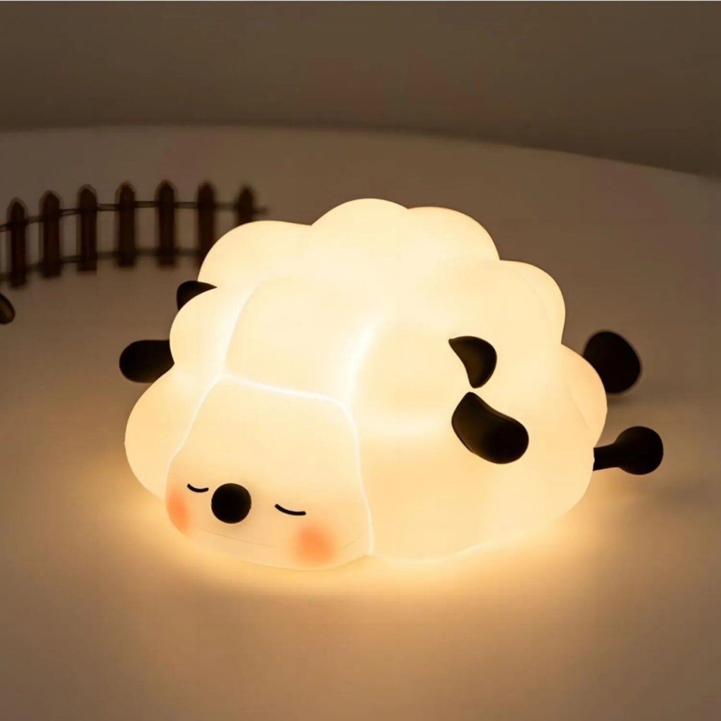 LED Cute Sheep Night Light USB Silicone Night Lamp Rechargeable Touch Sensor Nightlight Panda Rabbit Lamp for Kids Bedroom Decor ShopOnlyDeal