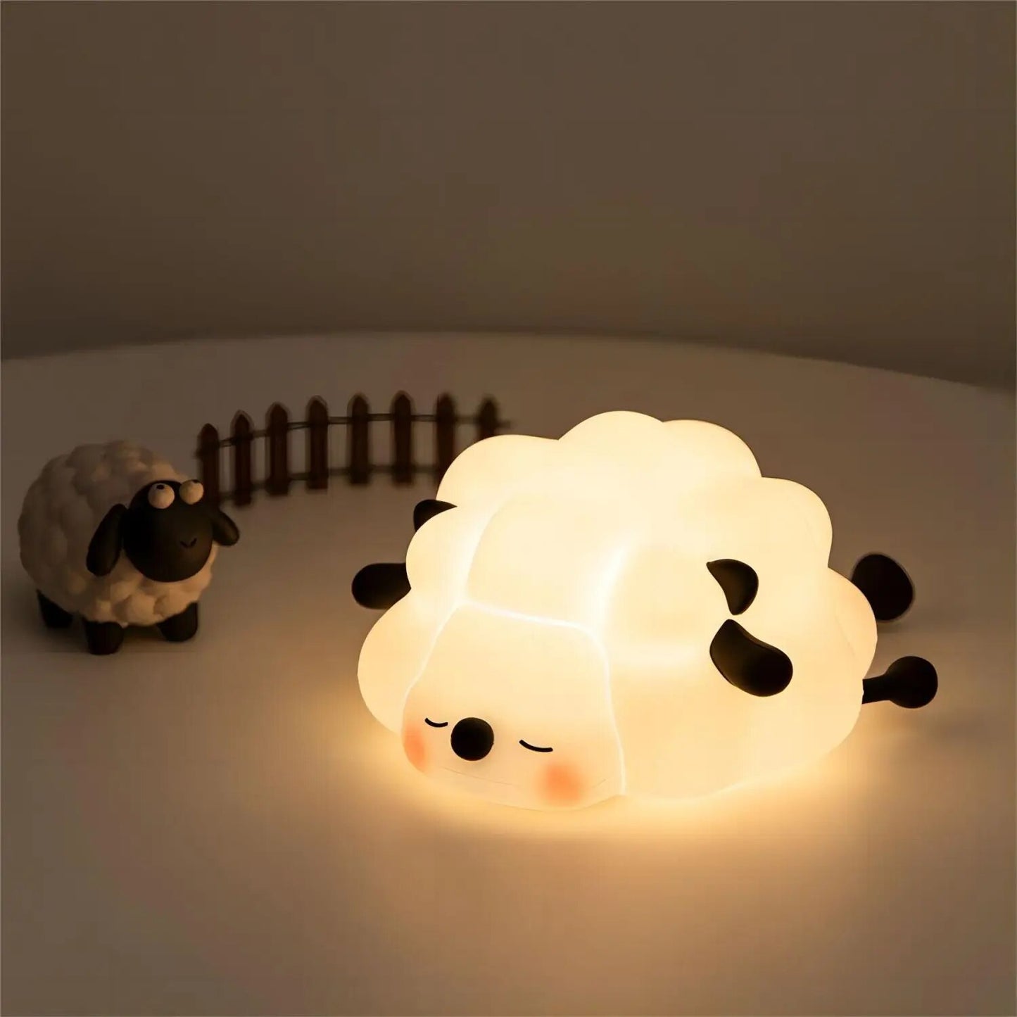 LED Cute Sheep Night Light USB Silicone Night Lamp Rechargeable Touch Sensor Nightlight Panda Rabbit Lamp for Kids Bedroom Decor ShopOnlyDeal