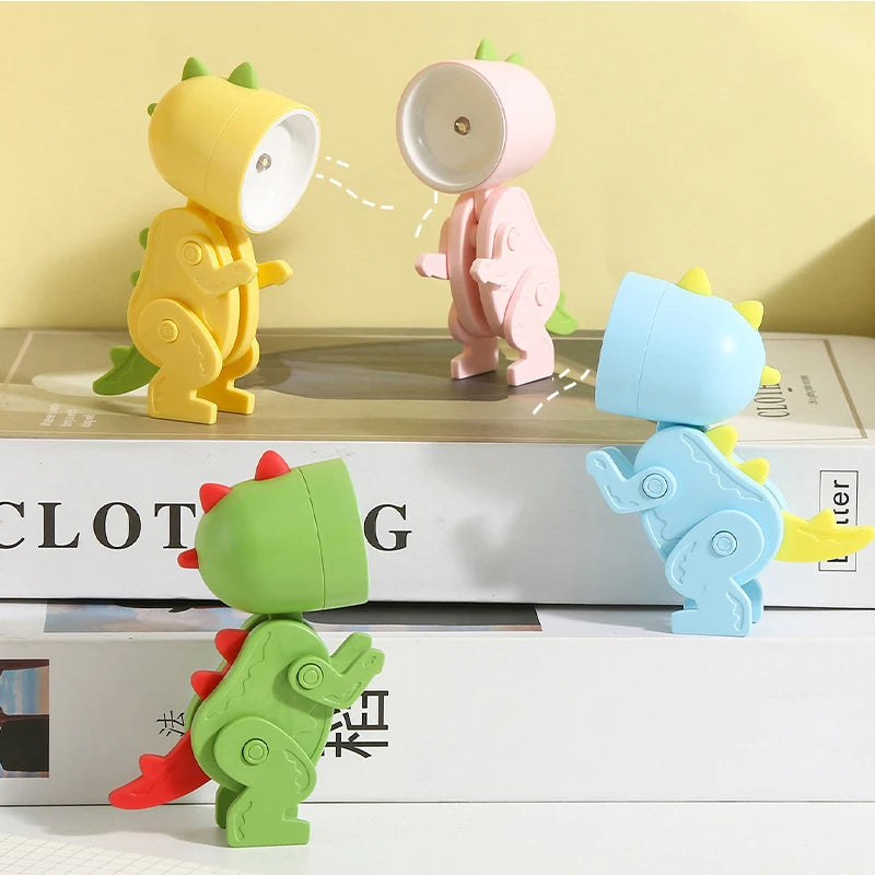 Dinosaur LED Night Light Mini Kids Christmas Gift Dino Light Ins Student Gift Cartoon Pet Folding Table Lamp Kids Room Bedside Bedroom Living Room Decor ShopOnlyDeal