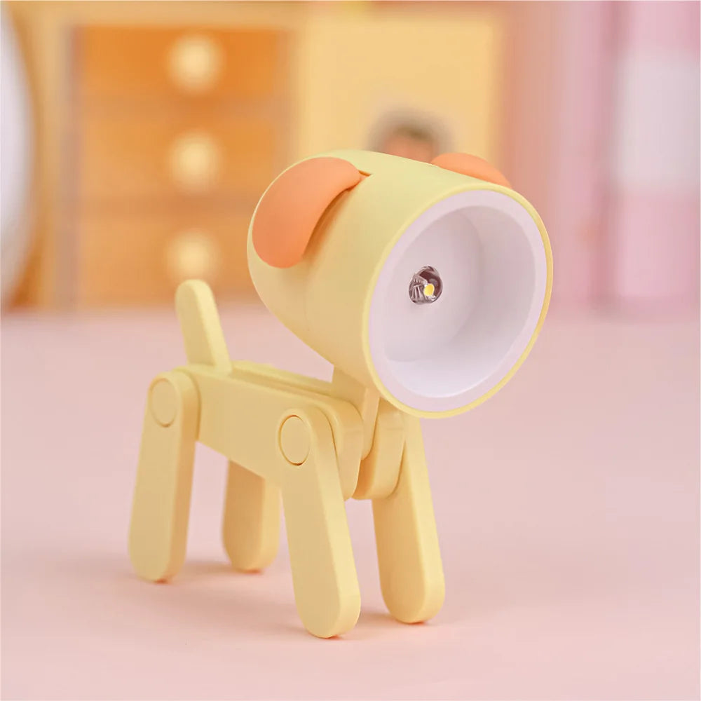 LED Night Light Mini Folding Desk Lamp Cute Pet Lights Dog Deer Portable Night Light Student Living Room Decor Gift ShopOnlyDeal