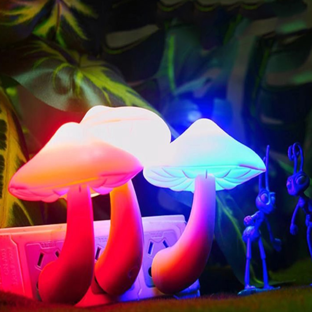 Mushroom Light I LED Night Light I Wall Socket Lights I Lamp Sensor I Bedroom Light I Home Decoration EU US Plug ShopOnlyDeal
