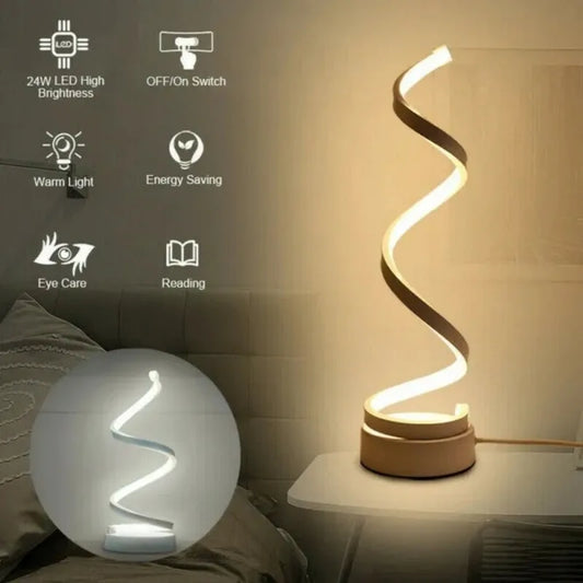 LED Spiral Table Lamp Modern Minimalist Dimmable USB Powered Led Lamp Cool White Warm White Light For Living Room Bedroom ShopOnlyDeal