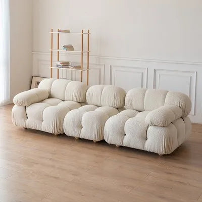 Minimalist Lambswool White Sofa Modular Floor Reading Module Living Room Sofa Straight Comfort Divani Soggiorno Home Furniture ShopOnlyDeal