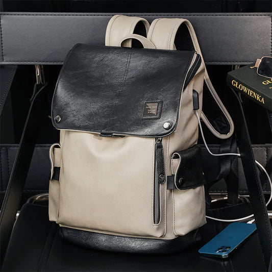 Large Capacity Men's Backpack Leather Laptop Bags High Quality Man Antitheft Travel Backpacks Male School Bookbags Shoulder Bag ShopOnlyDeal
