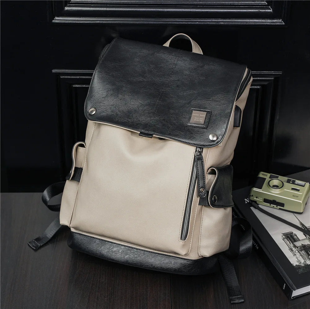 Large Capacity Men's Backpack Leather Laptop Bags High Quality Man Antitheft Travel Backpacks Male School Bookbags Shoulder Bag ShopOnlyDeal