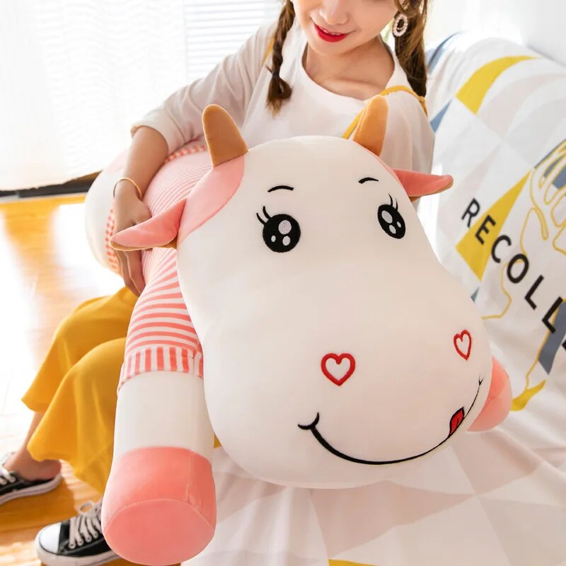 Cute Cow Large Size Toys Plush Toys Stuffed Soft Down Cotton Cattle Plush doll Pillow Cushion sofa room decor gift for kids ShopOnlyDeal