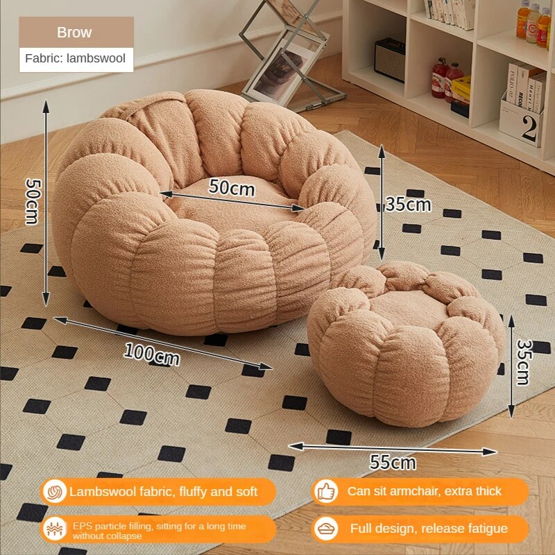 Lazy Sofa Chair balcony Leisure bean bag chair sleep Sofa couches for living with Stool Bedroom Furniture floor Sofa chair ShopOnlyDeal