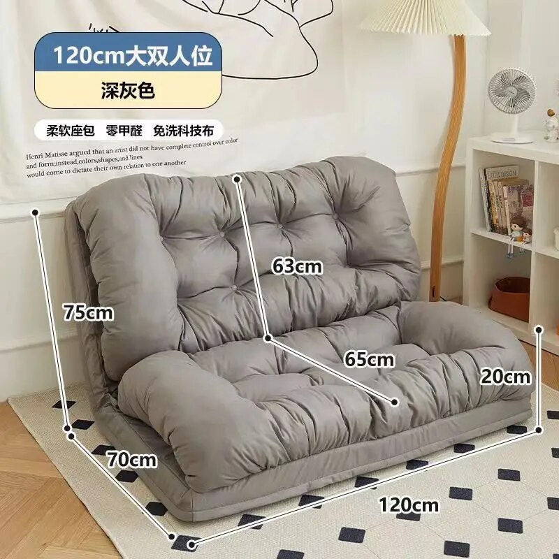 Lazy Sofa Removable and Washable Multifunctional Sofa Bed Single Bedroom Tatami Chair Balcony Folding Small Sofa E-life Museum Store