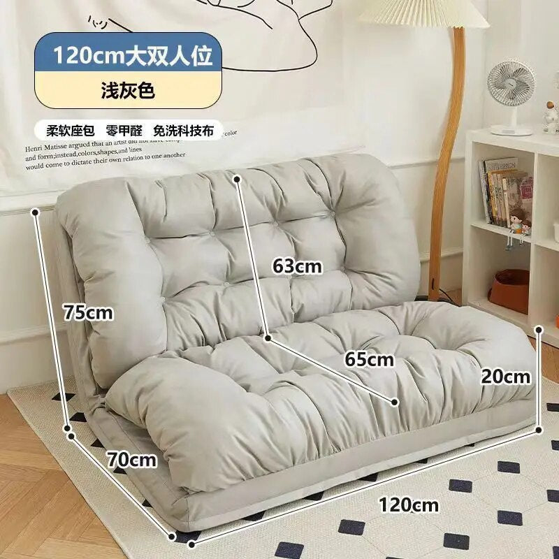 Lazy Sofa Removable and Washable Multifunctional Sofa Bed Single Bedroom Tatami Chair Balcony Folding Small Sofa E-life Museum Store