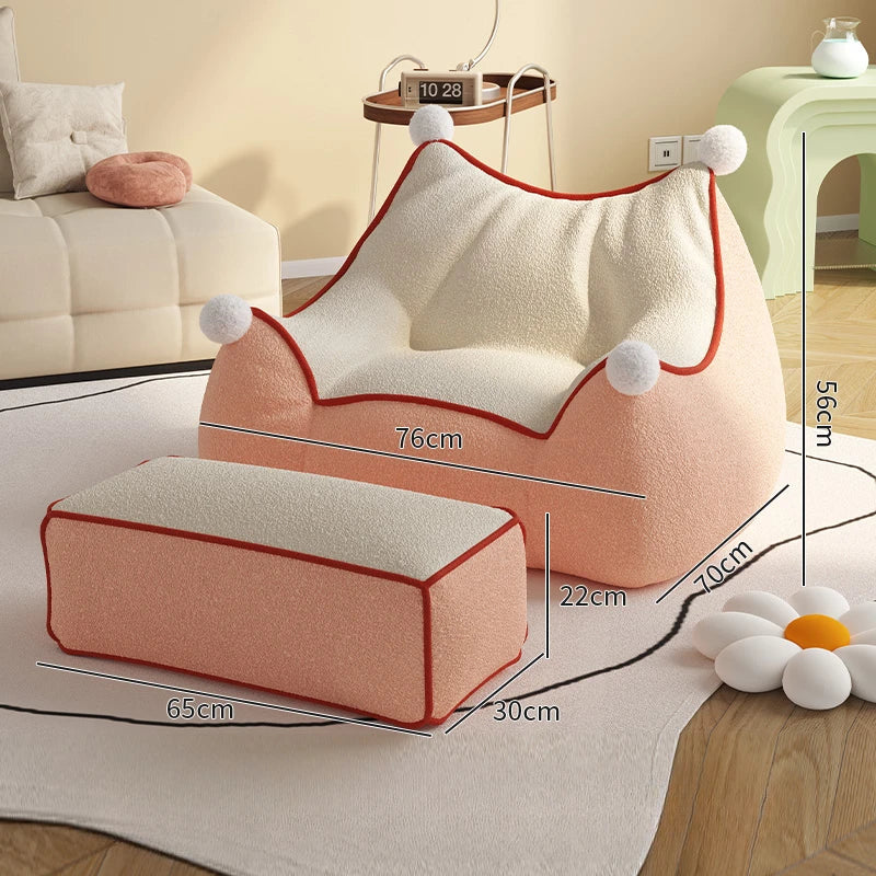 Children Sofa Furniture Living Room Modern Simple Single Sofa Cute Cartoon Bean Bag Soft and Comfortable Leisure Room Furniture ShopOnlyDeal