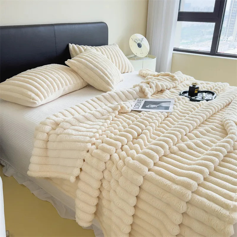 Luxury Fluffy Warm Blankets Soft Fur for Winter Thicker Milk Velvet Warm Double Bed Blankets Sofa Office Nap Comfortable Quilt Couple ShopOnlyDeal