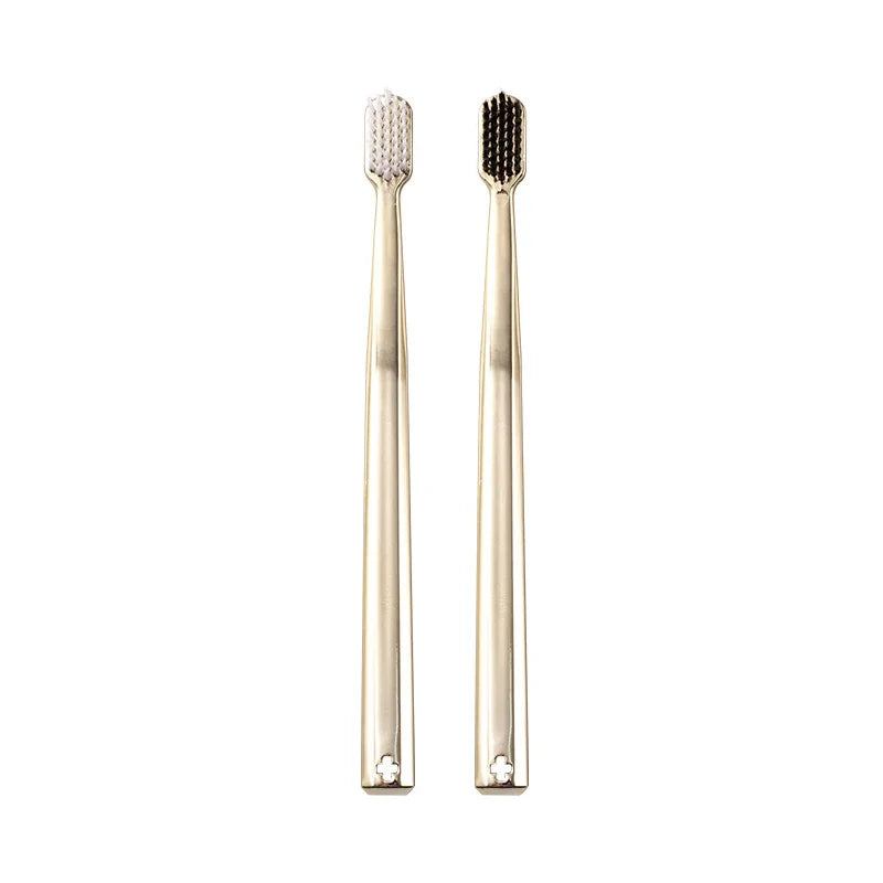 Luxury Soft Toothbrush Gold Silver Toothbrushes for Men and Women Adult Tooth Brush Electroplated High-end Dental Brushes ShopOnlyDeal