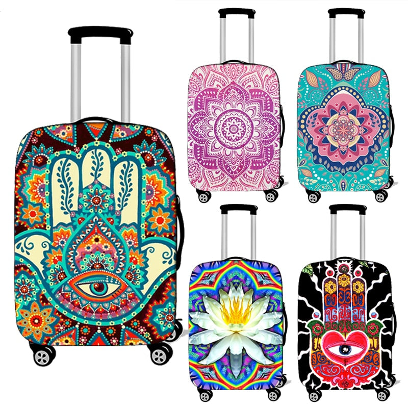 Luggage Cover Mandala Yoga Datura Flower Travel Accessories Trolley Case Baggage Protective Anti-dust Suitcase ShopOnlyDeal