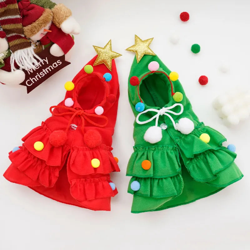 Merry Christmas Pet Clothes Dog Cloak Pet Cape And Shawl Puppy Cosplay Santa Tree Costume Happy Festival Coat Supplies Wholesale ShopOnlyDeal