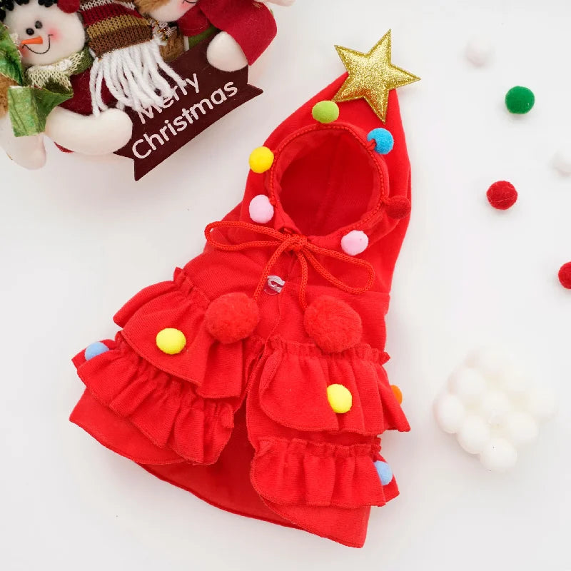 Merry Christmas Pet Clothes Dog Cloak Pet Cape And Shawl Puppy Cosplay Santa Tree Costume Happy Festival Coat Supplies Wholesale ShopOnlyDeal