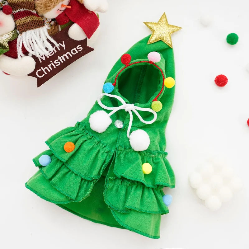 Merry Christmas Pet Clothes Dog Cloak Pet Cape And Shawl Puppy Cosplay Santa Tree Costume Happy Festival Coat Supplies Wholesale ShopOnlyDeal