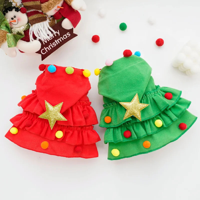 Merry Christmas Pet Clothes Dog Cloak Pet Cape And Shawl Puppy Cosplay Santa Tree Costume Happy Festival Coat Supplies Wholesale ShopOnlyDeal