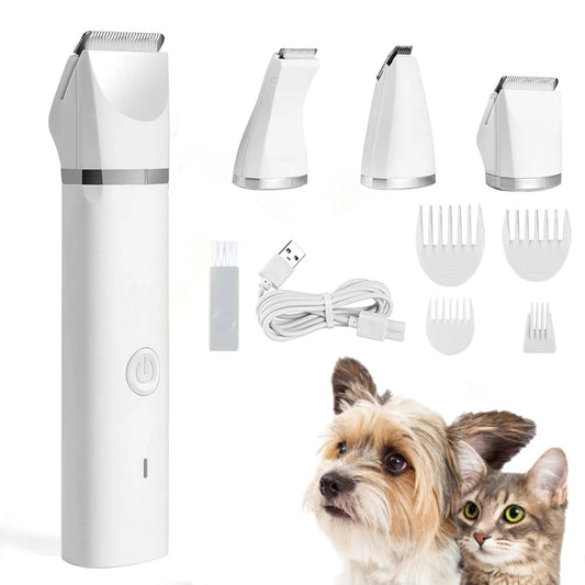 4 in 1 Pet Electric Hair Clipper with 4 Blades Grooming Trimmer Nail Grinder Professional Recharge Haircut For Dogs Cat ShopOnlyDeal