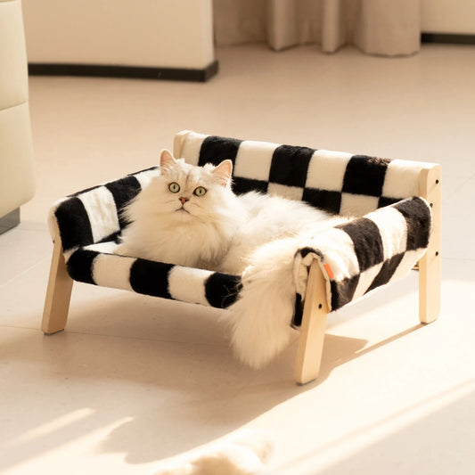 Cat Bed SofaWooden, Sturdy Fluffy Cat Couch Bed Dog Beds for Cats and Small Dogs Pet Furniture Elevated ShopOnlyDeal