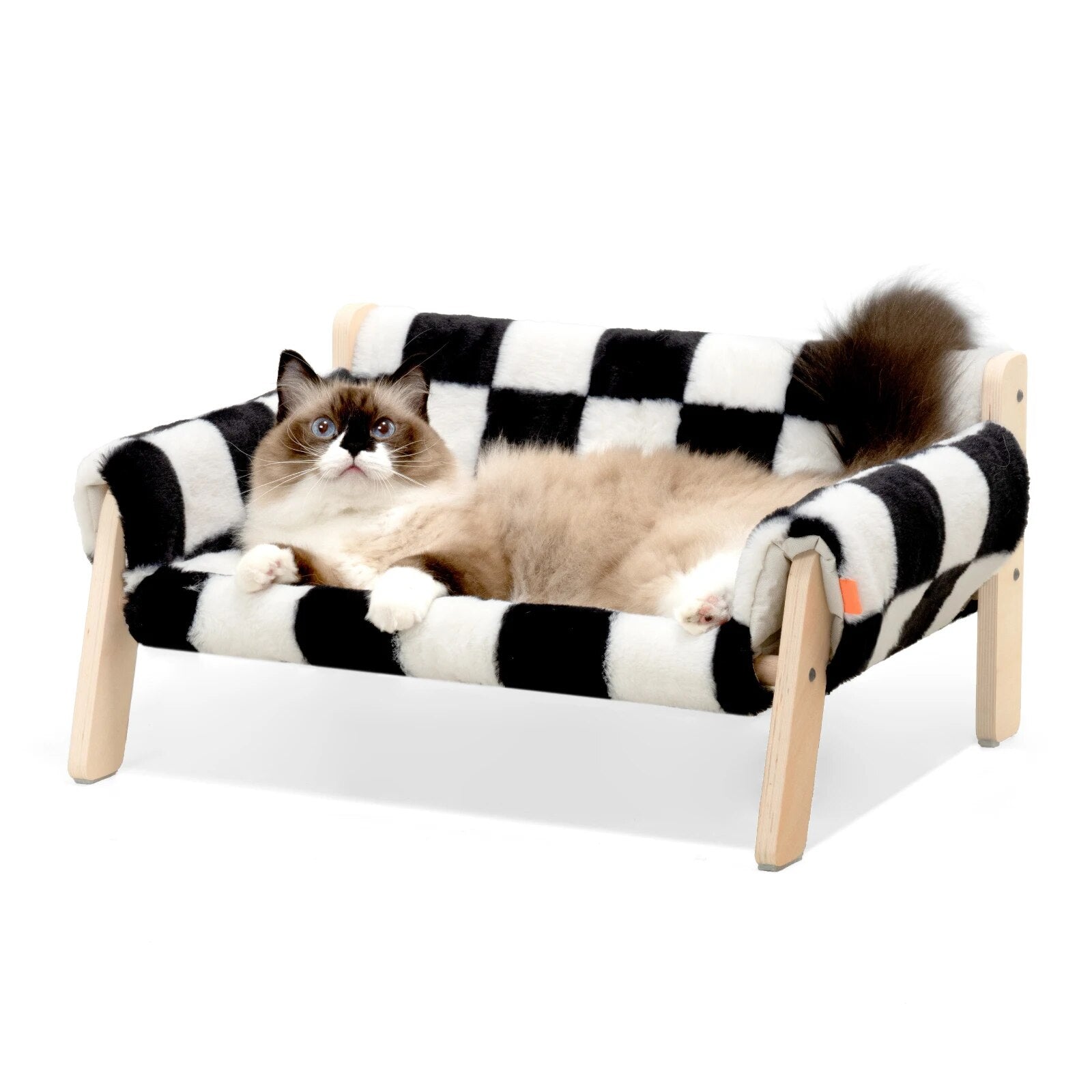 Cat Bed SofaWooden, Sturdy Fluffy Cat Couch Bed Dog Beds for Cats and Small Dogs Pet Furniture Elevated ShopOnlyDeal