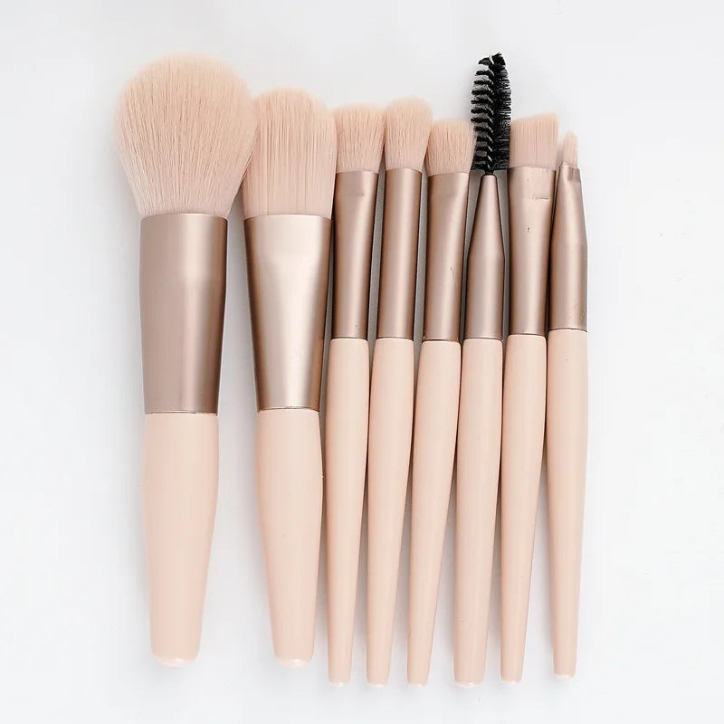 Mini Brush 8-Piece Makeup Bag Portable concealer powder brush set soft fur make-up tool ShopOnlyDeal