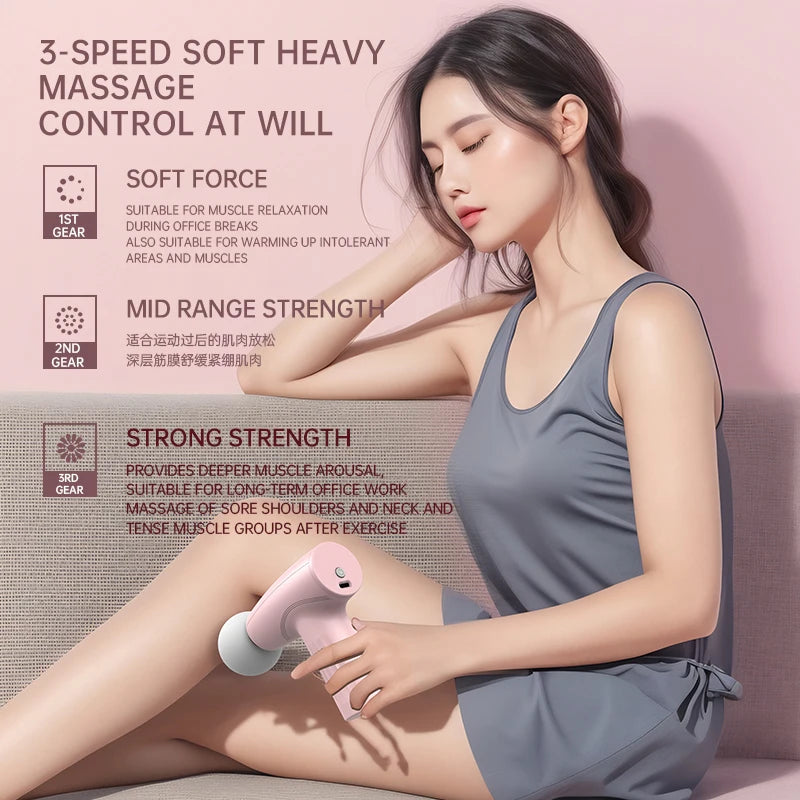 Compact Mini Fascial Massage Gun - Vibration Massage Machine for Muscle Relaxation, Portable Neck and Back Compression Massager for On-the-Go Fitness ShopOnlyDeal