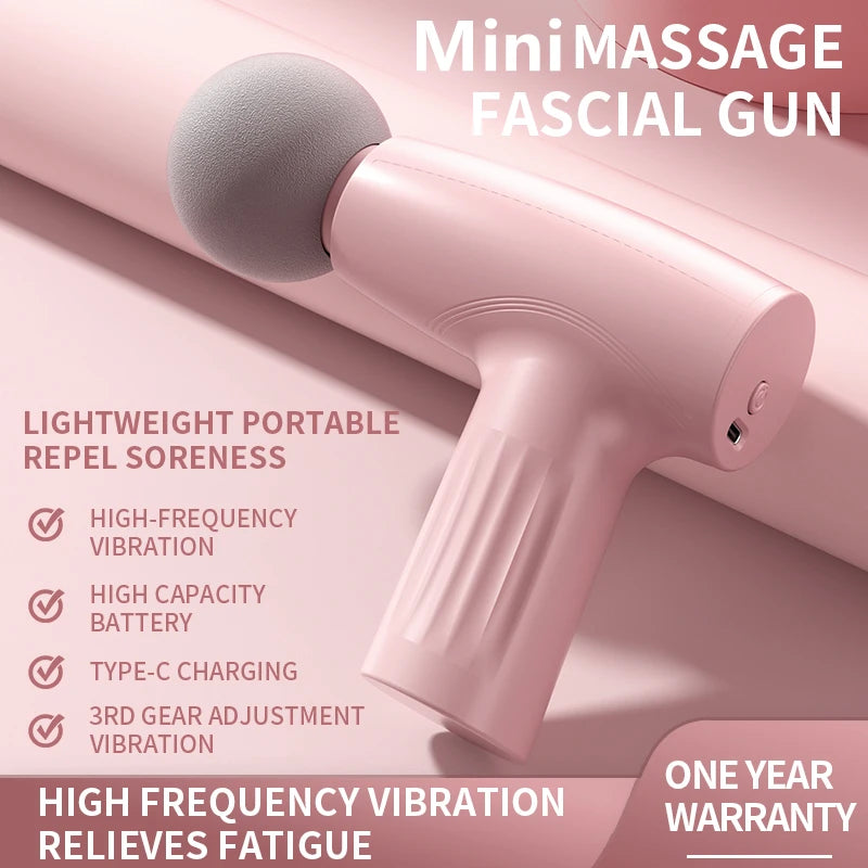 Compact Mini Fascial Massage Gun - Vibration Massage Machine for Muscle Relaxation, Portable Neck and Back Compression Massager for On-the-Go Fitness ShopOnlyDeal