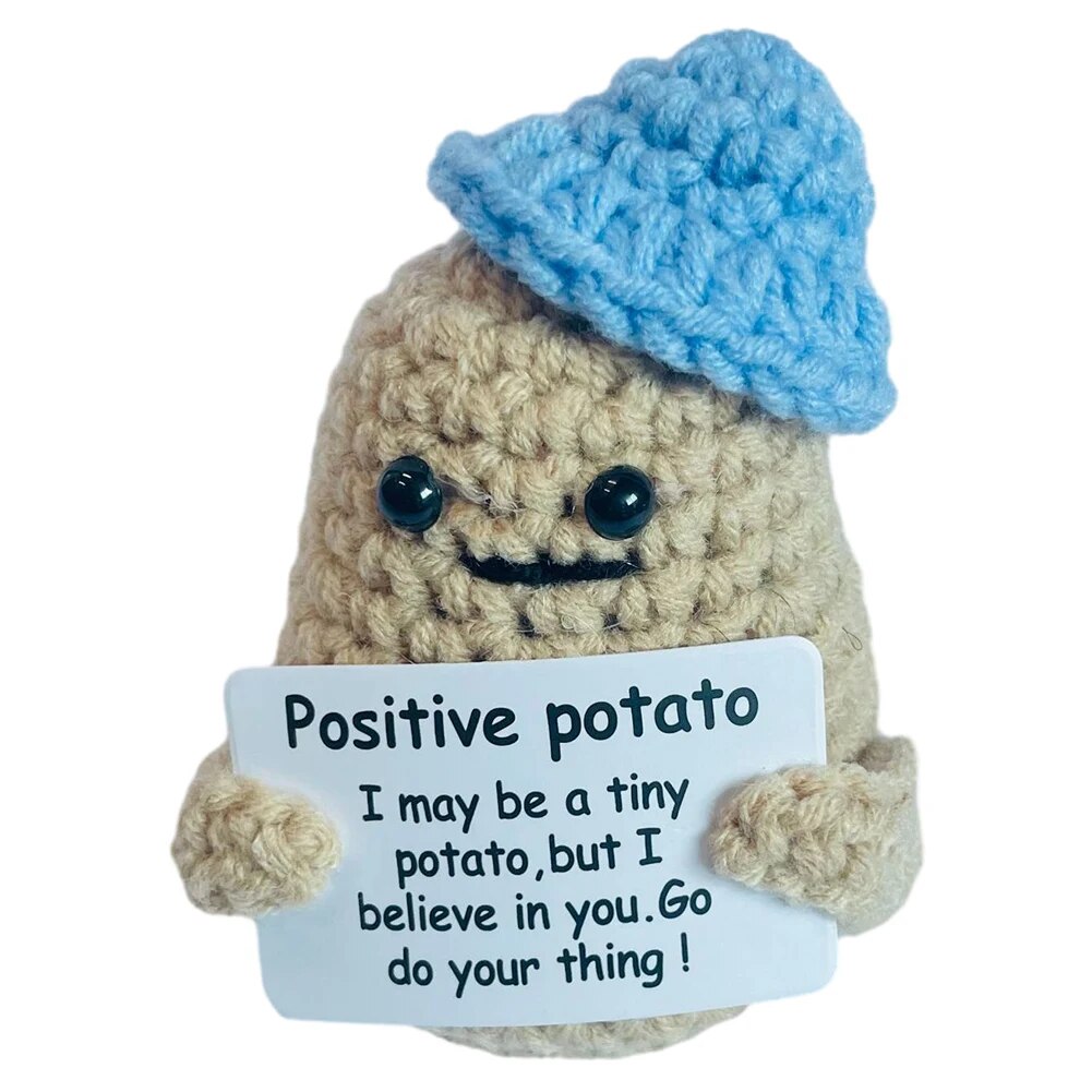 Mini Positive Energy Potato Cheerup Pocket Hug Handmade Plush Knitting Wool Kawaii Potatoes Doll Home Room Miniature Decoration Home-Treasure Store