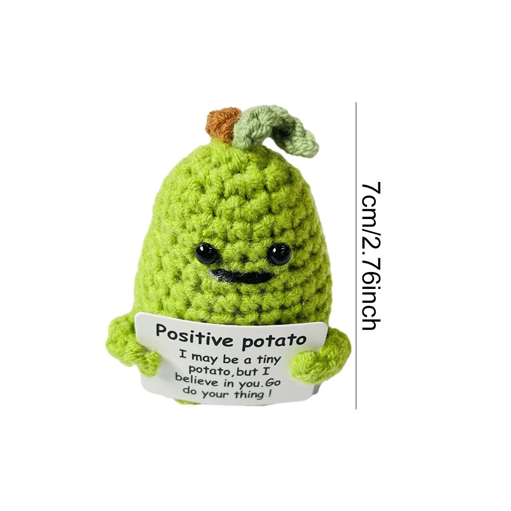 Mini Positive Energy Potato Cheerup Pocket Hug Handmade Plush Knitting Wool Kawaii Potatoes Doll Home Room Miniature Decoration Home-Treasure Store