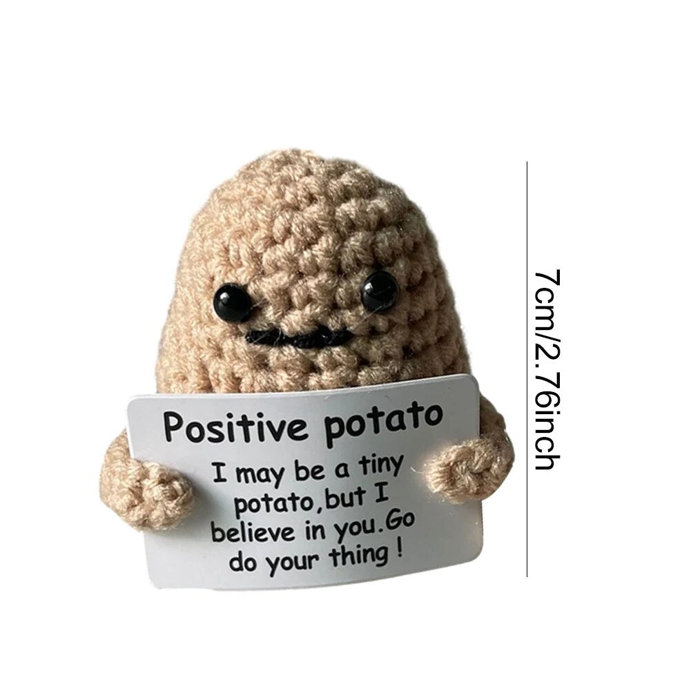 Mini Positive Energy Potato Cheerup Pocket Hug Handmade Plush Knitting Wool Kawaii Potatoes Doll Home Room Miniature Decoration Home-Treasure Store