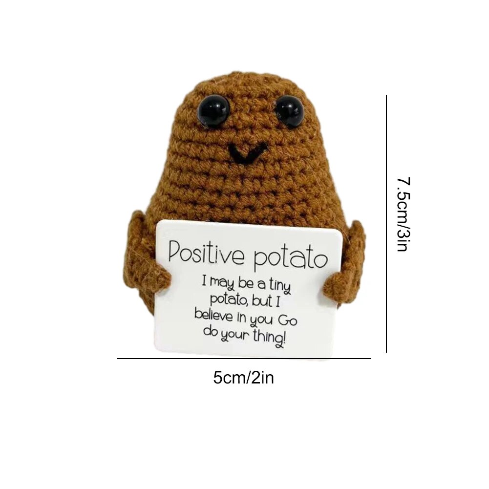 Mini Positive Energy Potato Cheerup Pocket Hug Handmade Plush Knitting Wool Kawaii Potatoes Doll Home Room Miniature Decoration Home-Treasure Store