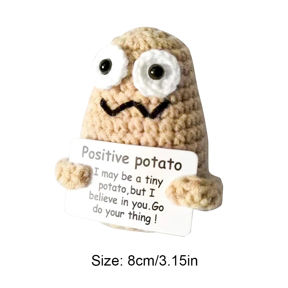 Mini Positive Energy Potato Cheerup Pocket Hug Handmade Plush Knitting Wool Kawaii Potatoes Doll Home Room Miniature Decoration Home-Treasure Store