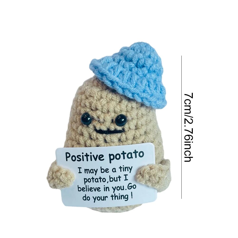 Mini Positive Energy Potato Cheerup Pocket Hug Handmade Plush Knitting Wool Kawaii Potatoes Doll Home Room Miniature Decoration Home-Treasure Store