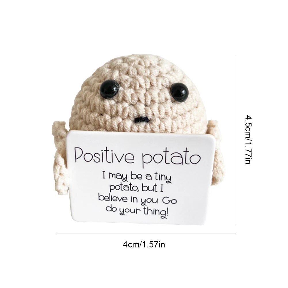 Mini Positive Energy Potato Cheerup Pocket Hug Handmade Plush Knitting Wool Kawaii Potatoes Doll Home Room Miniature Decoration Home-Treasure Store