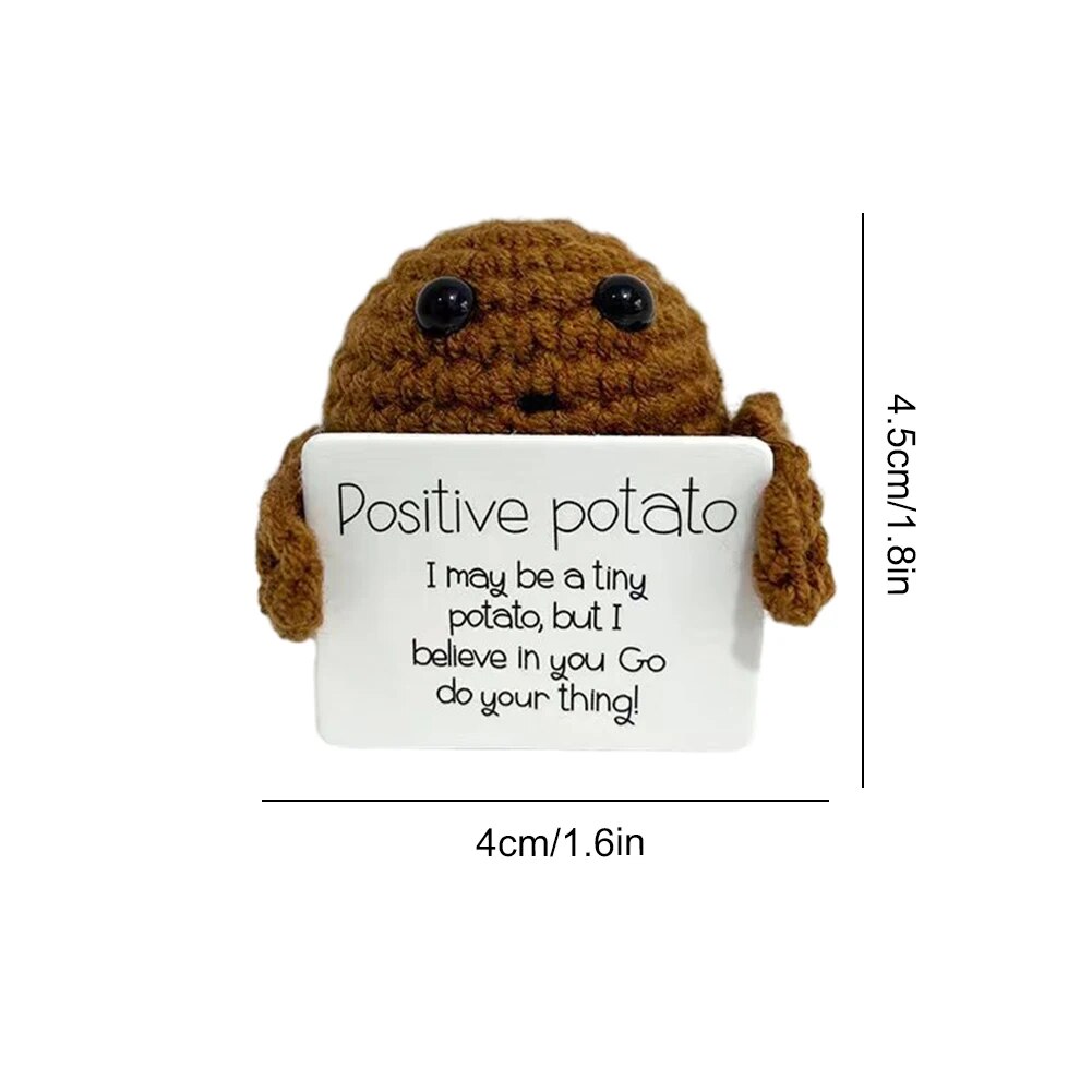 Mini Positive Energy Potato Cheerup Pocket Hug Handmade Plush Knitting Wool Kawaii Potatoes Doll Home Room Miniature Decoration Home-Treasure Store