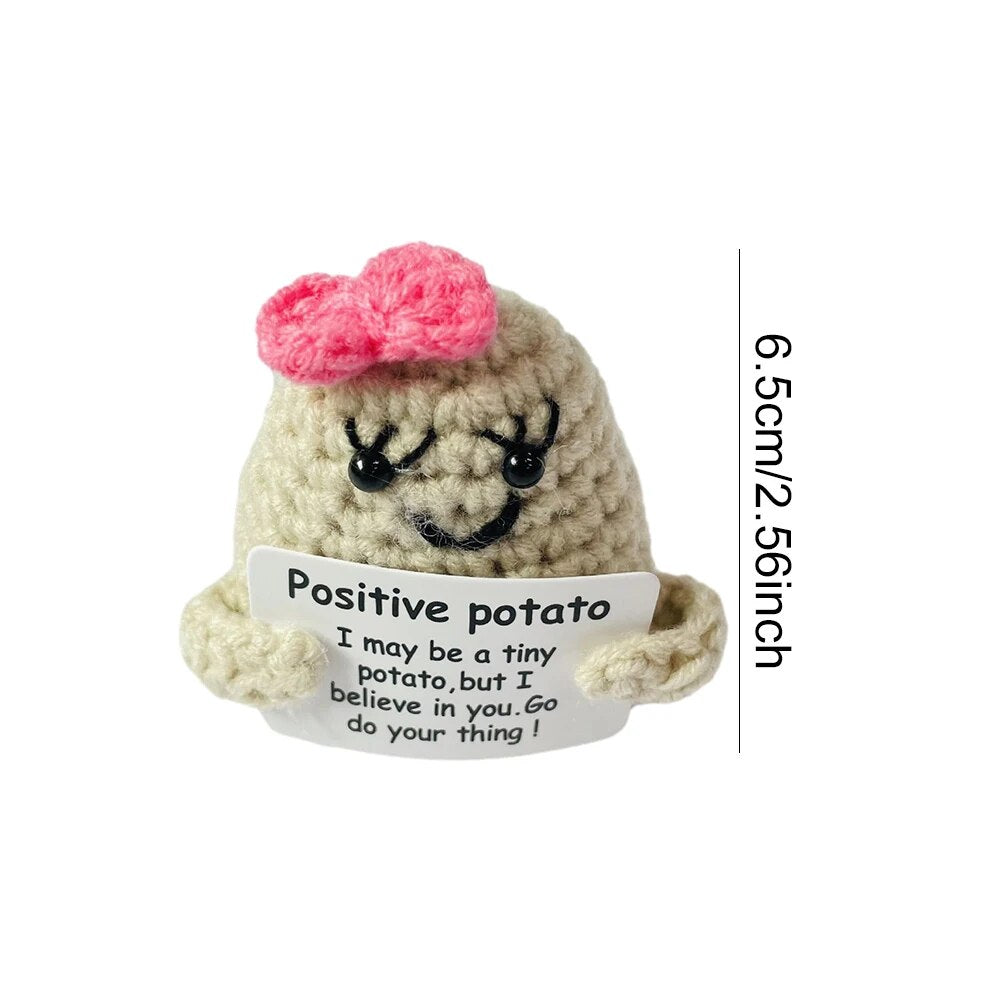 Mini Positive Energy Potato Cheerup Pocket Hug Handmade Plush Knitting Wool Kawaii Potatoes Doll Home Room Miniature Decoration Home-Treasure Store