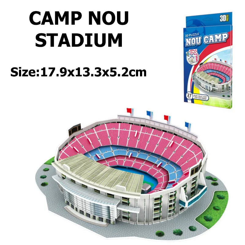 Miniature Football Field 3D DIY Puzzle World Famous Stadiums Models Football Game Peripheral Toys Fans Birthday Toys Gifts DDJ JOKEJOLLY Toy Store