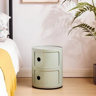 Mobile Simple Round Nightstand White Creative Luxury Drawer Cabinet Small Plastic Tiny Table Storage Beside Bedroom Furniture WY Oein Yasuo Qffical Store