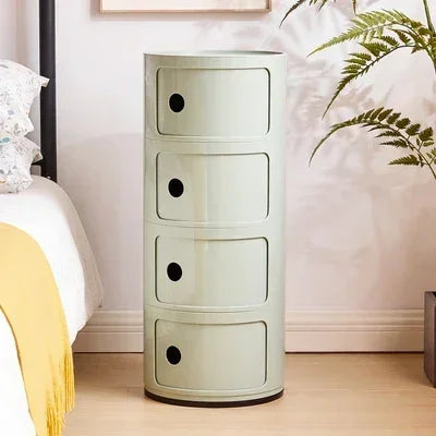 Mobile Simple Round Nightstand White Creative Luxury Drawer Cabinet Small Plastic Tiny Table Storage Beside Bedroom Furniture WY Oein Yasuo Qffical Store