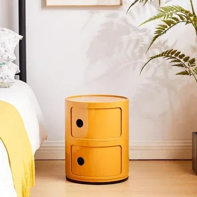 Mobile Simple Round Nightstand White Creative Luxury Drawer Cabinet Small Plastic Tiny Table Storage Beside Bedroom Furniture WY Oein Yasuo Qffical Store