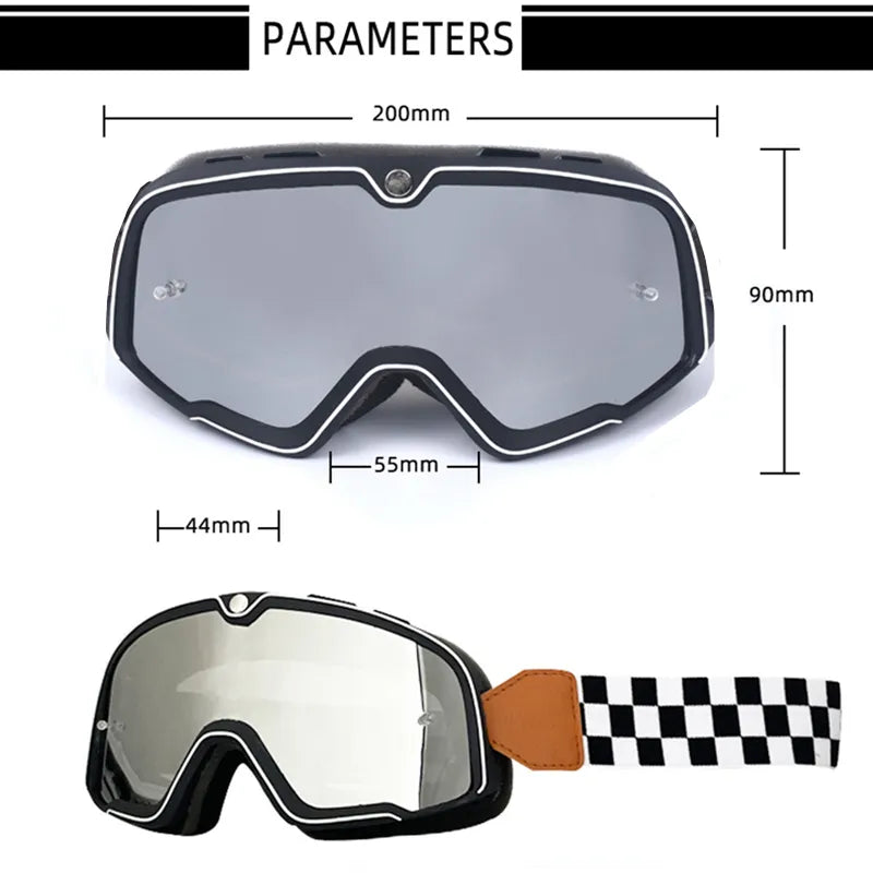 Motorcycle Goggles Retro Motocross Glasses Scooter ATV Skiing Sunglasses Eyeglasses Anti-UV Cafe Racer Chopper Cycling Racing ShopOnlyDeal
