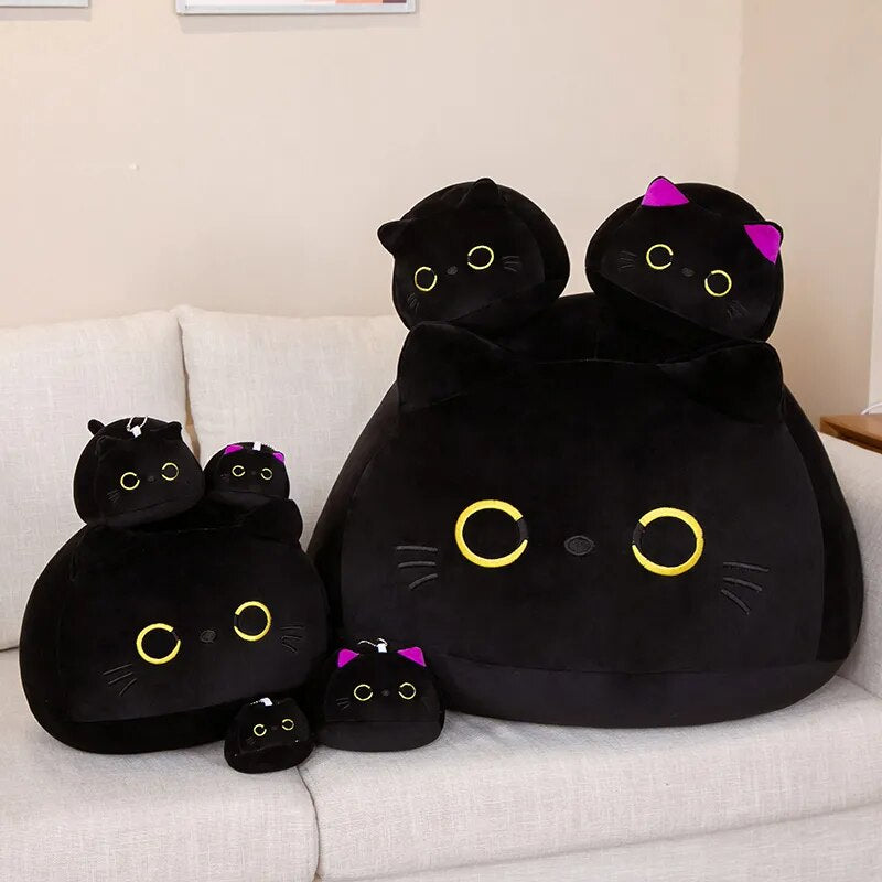 Black Cat Plush Toy Soft Plushies New Cute Stuffed Animal Cat Throw Pillow Doll Room Decor Kawaii Peluche Kids Birthday Gift ShopOnlyDeal